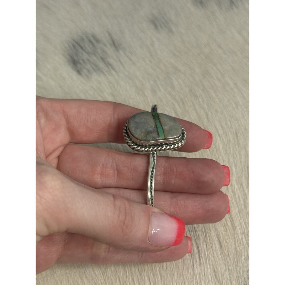 Sterling Silver Royston Ribbon Turquoise Native Donovan Skeet Cuff Bracelet 925 - Picture 11 of 15